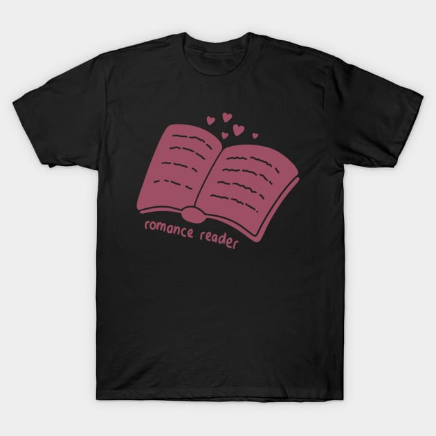 Romance reader red pink/purple simple design with hearts for readers T-Shirt by loulou-artifex